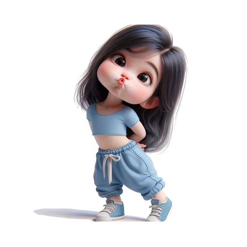 Laptop Accessories For Girls - Sevimli Karikatür Kız Su Geçirmez Vinil