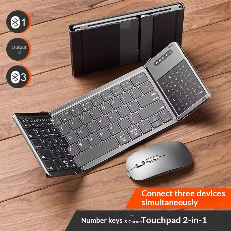 Laptop Accessories Toys - Mengzu Üç Katlı Kablosuz Bluetooth Klavye,