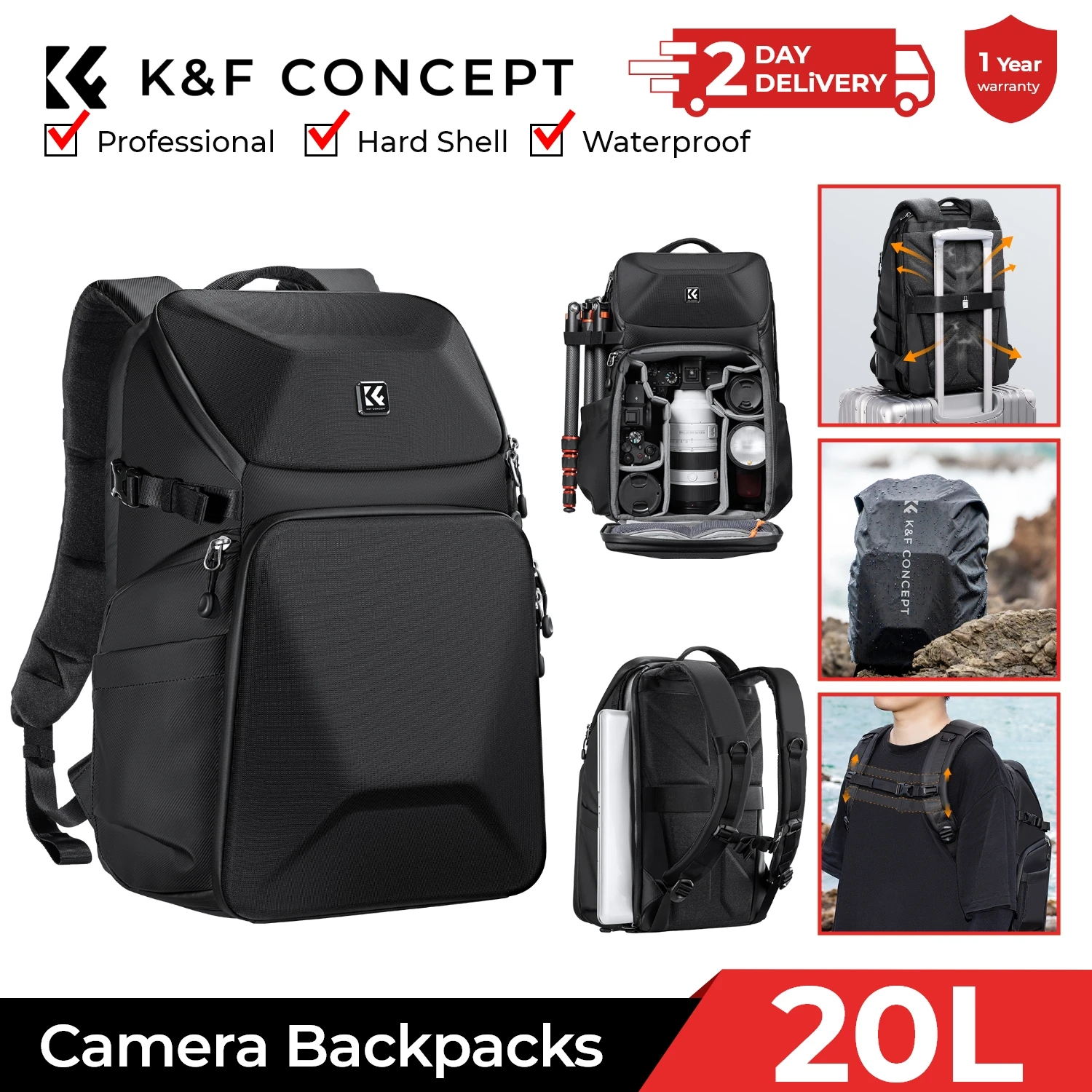 K&F CONCEPT 20L Kamera Sırt Ça - Laptop Bag Waterproof incelemesi ve fiyatı
